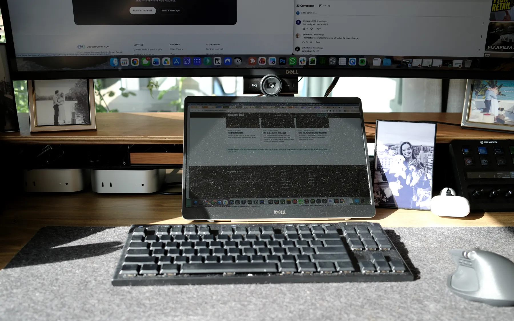 Dell Pro 14 Plus Portable Monitor on the owner's desk